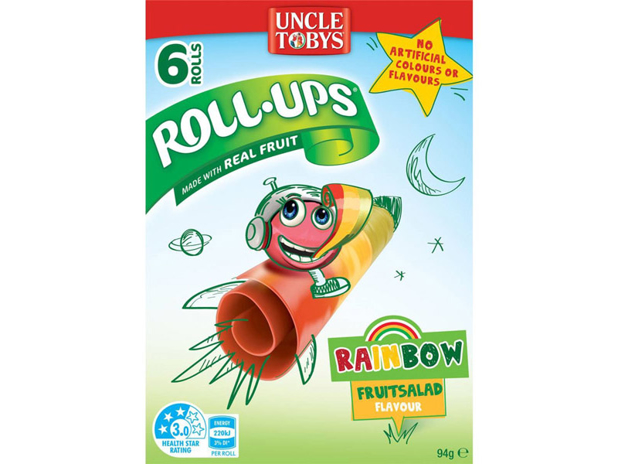 Uncle Tobys Roll-Ups Rainbow Fruit Salad 6 Pack