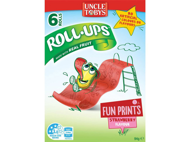 Uncle Tobys Roll-Ups Strawberry Fun Prints 6 Pack