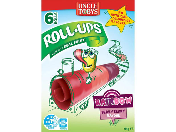 Uncle Tobys Roll-Ups Rainbow Berry 6 Pack
