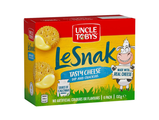 Uncle Tobys Le Snak Tasty Cheese Dip & Crackers 6 Pack