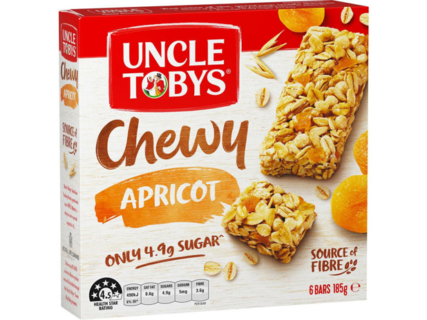 Uncle Tobys Muesli Bars Chewy Apricot 6 Pack