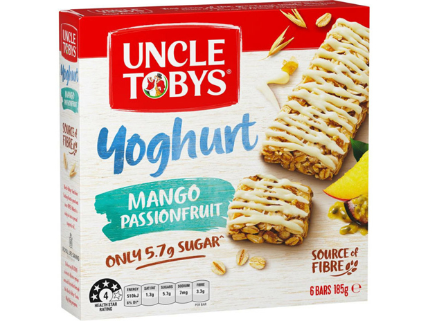 Uncle Tobys Muesli Bars Yoghurt & Mango & Passionfruit 6 Pack