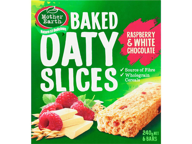 Mother Earth Golden Baked Oaty Slice Raspberry Chocolate 6 Pack