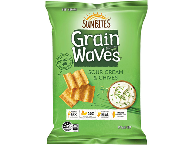 Sunbites Grain Waves Sour Cream & Chives Wholegrain Chips 170g