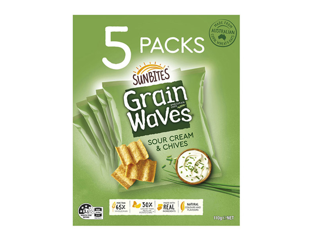 Sunbites Grain Waves Sour Cream & Chives Wholegrain Chips 5 Pack