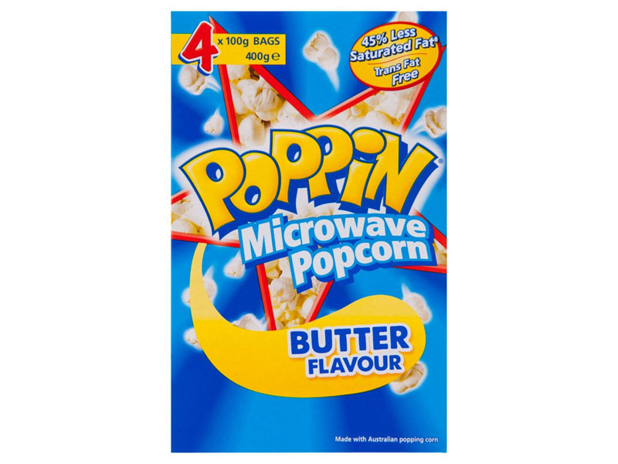 Poppin Microwave Popcorn Butter Flavour 4 Pack