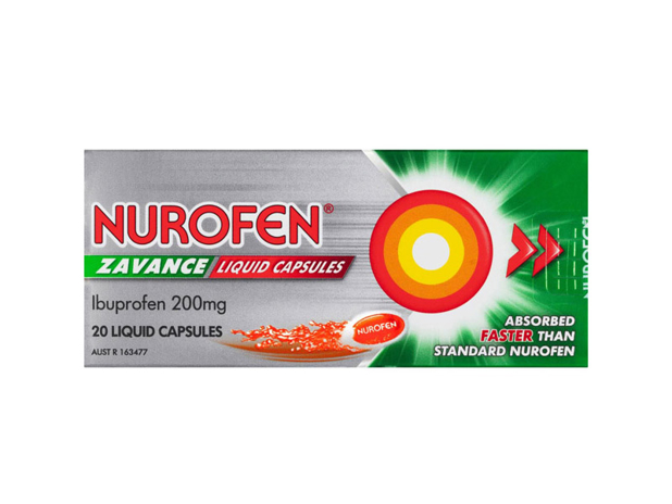 Nurofen Zavance Fast Pain Relief Liquid Capsules 200mg Ibuprofen 20 Pack