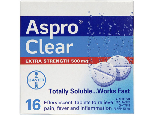 Aspro Clear Extra Strength Pain Relief Aspirin 16 Soluble Effervescent Tablets 16 Pack