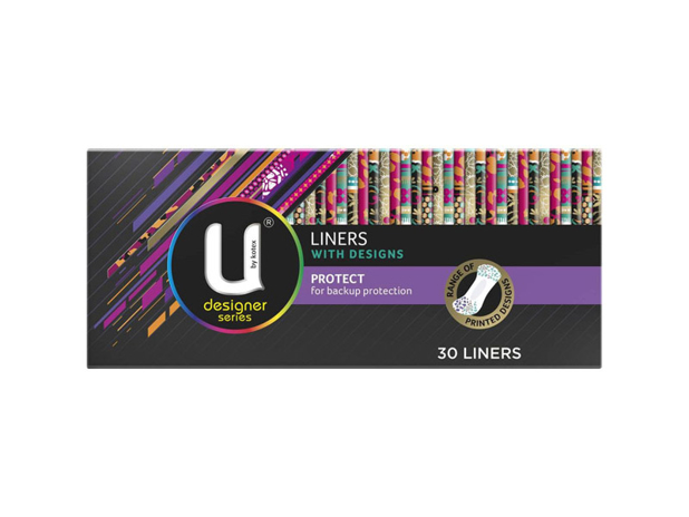 U By Kotex Protect Liners with Design 30 Pack