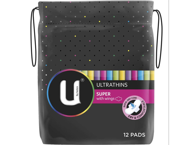 U By Kotex Super Ultrathins With Wings 12 Pack