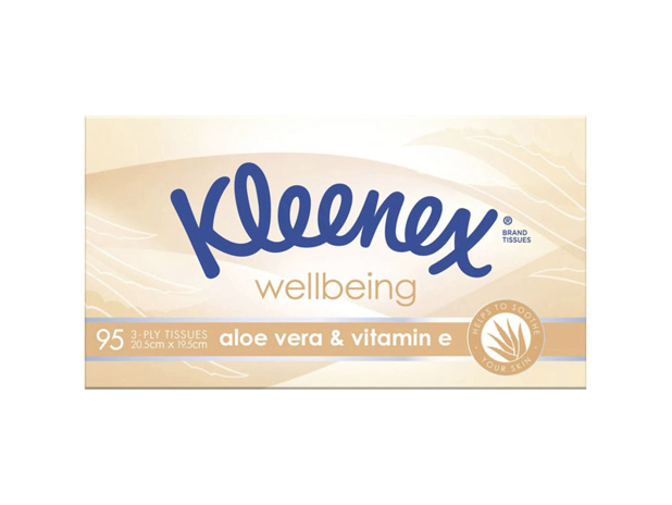 Kleenex Aloe Vera & Vitamin E Facial Tissues 3-Ply 95 Sheets 95 Pack