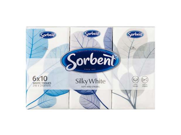 Silky White Facial Tissues 6 Pack