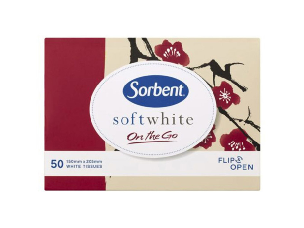 Soft White On the Go Facial Tissues 50 Pack