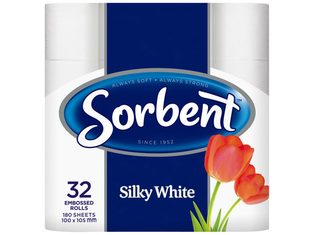 Sorbent Silky White Toilet Tissue 32 Pack