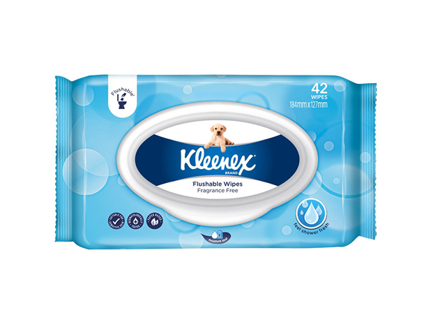 Kleenex Flushable Fresh Wipes Unscented 42 Pack