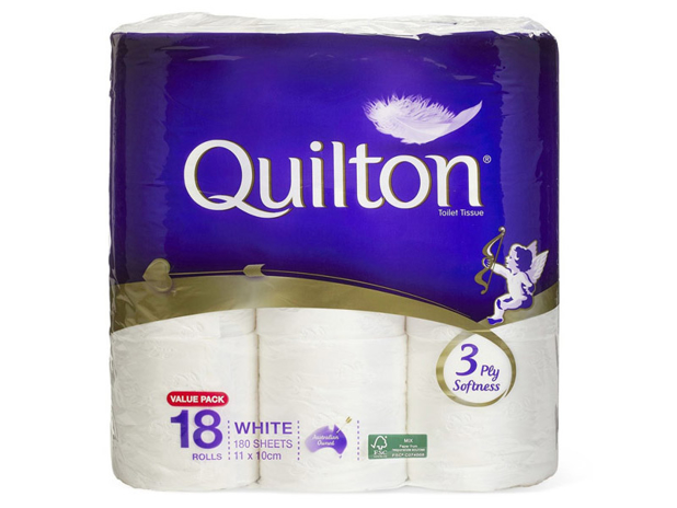 Quilton Classic White Toilet Tissue 3 Ply 18 Pack