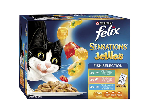 Felix Adult Sensations Jellies Fish Selection Wet Cat Food 12 Pack