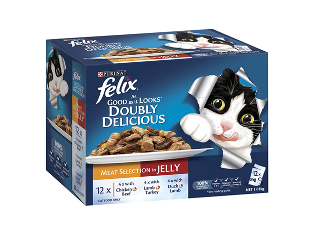 Felix Adult As Good as it Looks Doubly Delicious Meat Selection in Jelly Wet Cat Food 12 Pack