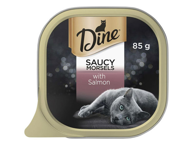 Dine Saucy Morsels With Salmon Wet Cat Food Tray 85g