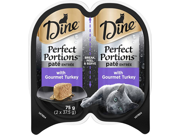Dine Perfect Portions Pate With Turkey Wet Cat Food Trays 2 Pack