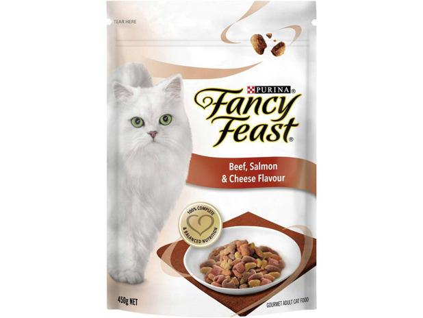 Fancy Feast Adult Cat Food Beef Salmon & Cheese 450g