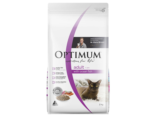 Optimum Dry Cat Food With Ocean Fish Bag 2 Kilogram
