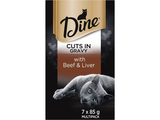 Dine Wet Cat Food Beef & Liver In Gravy 7 Trays 7 Pack
