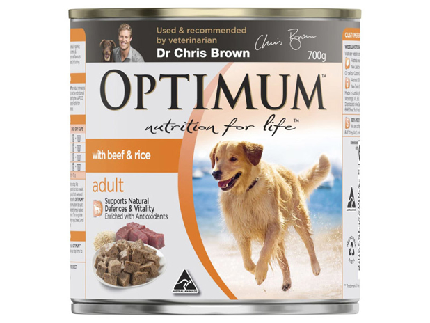 Optimum Wet Dog Food Beef & Rice 700g