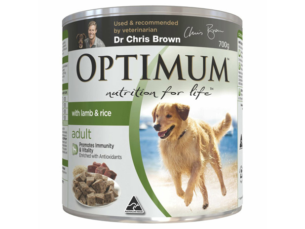 Optimum Adult Wet Dog Food with Lamb & Rice Can 700g