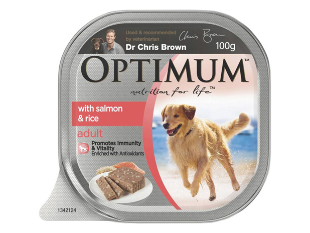 Optimum Adult With Salmon & Rice Wet Dog Food 100g