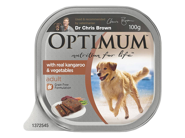 Optimum Grain Free Kangaroo & Vegetables Wet Dog Food Tray 100g