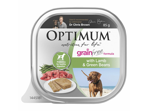 Optimum Grain Free Wet Dog Food Lamb & Green Beans 85g