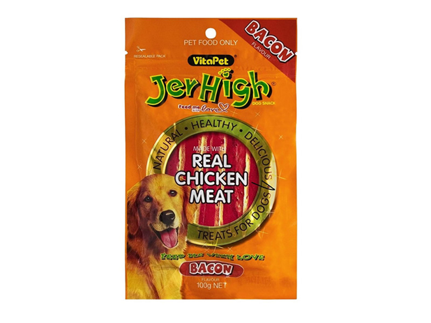 VitaPet JerHigh Dog Treats Chicken With Bacon Flavour 100g
