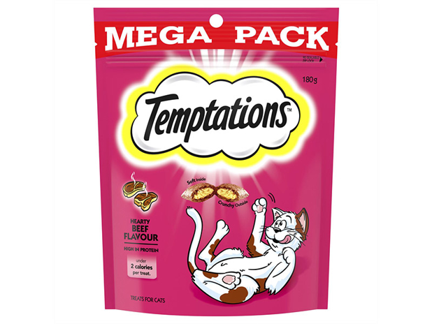 Temptations Cat Treat Hearty Beef Bag 180g