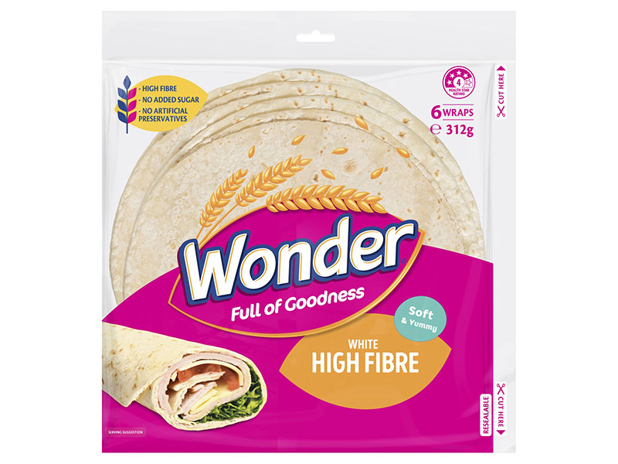 Wonder White Hi Fibre Soft Wraps 6 Pack