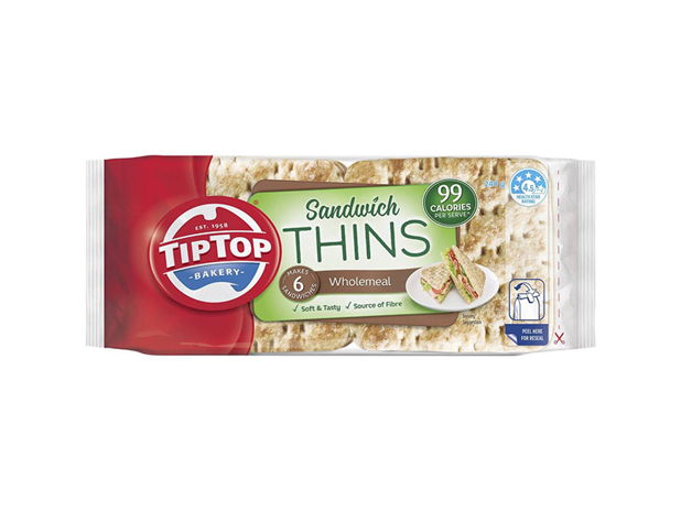 Tip Top Sandwich Wholemeal Thins 240g