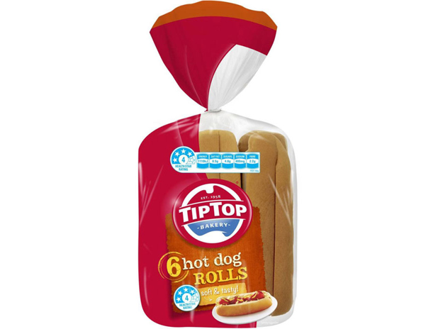 Tip Top Bread Roll Hot Dog 6 Pack