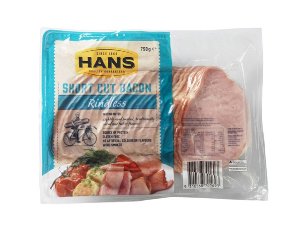 Hans Bacon Short Cut Rindless 750g