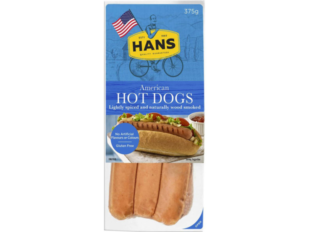 Hans Hot Dogs American 375g