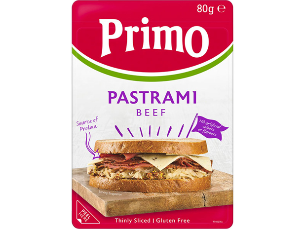 Primo Thinly Sliced Pastrami Beef 80g