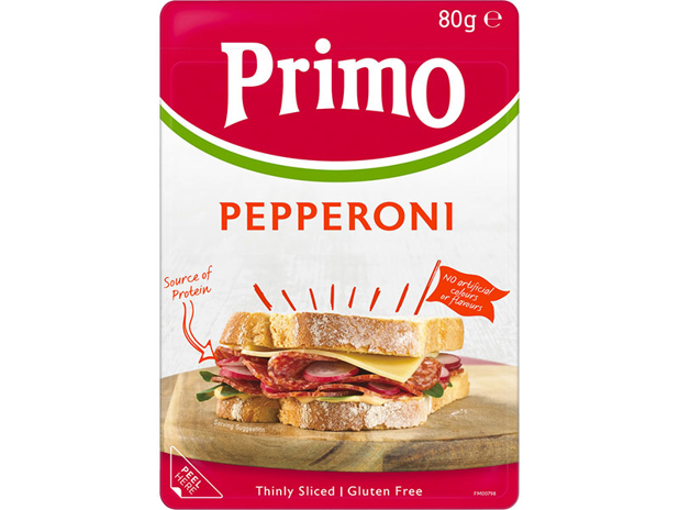 Primo Thinly Sliced Pepperoni Hot Salami 80g