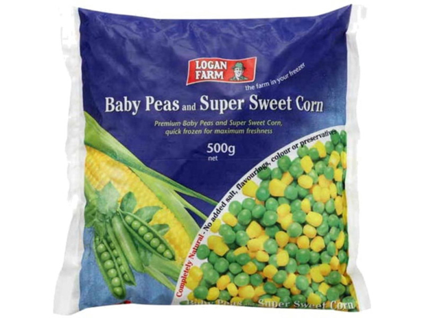 Logan Farm Baby Peas and Super Sweet Corn 500g