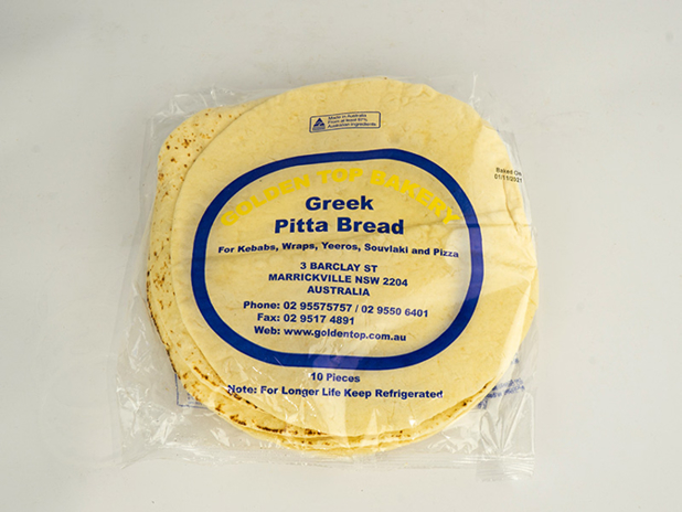 Golden Top Bakery Greek Pita Bread 10 Pcs