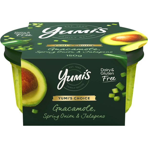 Yumi's Choice Guacamole, Spring Onion & Jalapeno Dip 150g