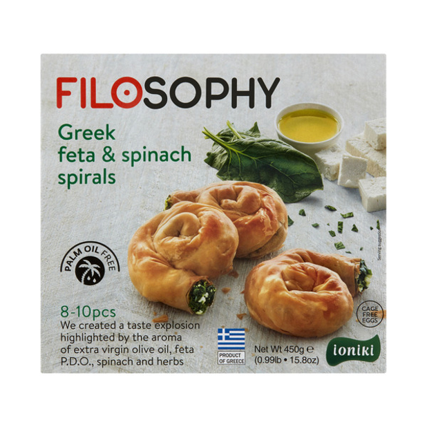 Filosophy Mini Spirals Spinach & Feta 450g