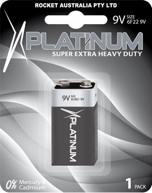 Platinum Super Heavy Duty 9V Battery 1 Pack