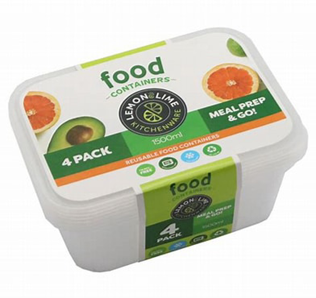 Lemon and Lime Reusable Food Container 750mL 10 Pack