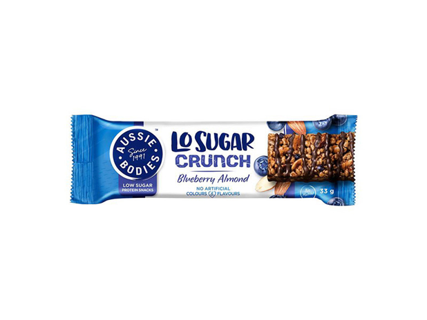 Aussie Bodies Lo Sugar Crunch Bar Blueberry Almond 33g