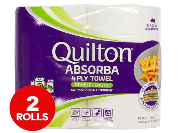 Quilton Towel Absorbent 4 Ply 2pk