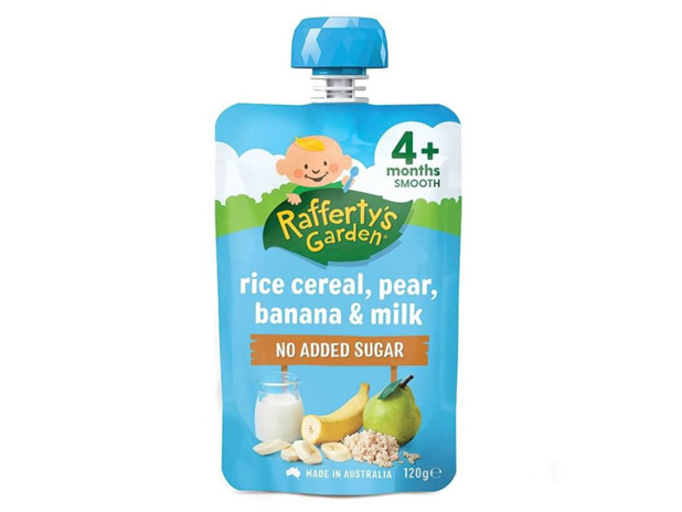 Rafferty's Garden Rice Cereal Pear Banana & Milk 120g